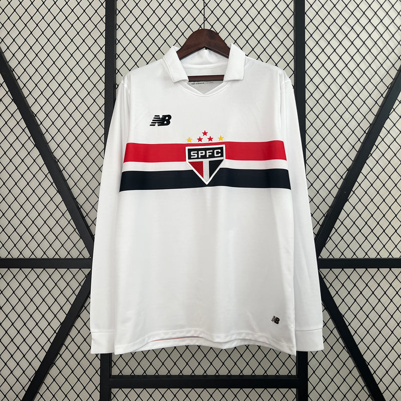 Camisa do São Paulo I Manga Longa 24/25 Torcedor Branca