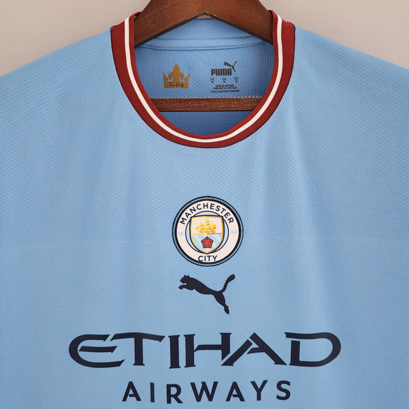 Camisa do Manchester City I 22/23 Torcedor Azul
