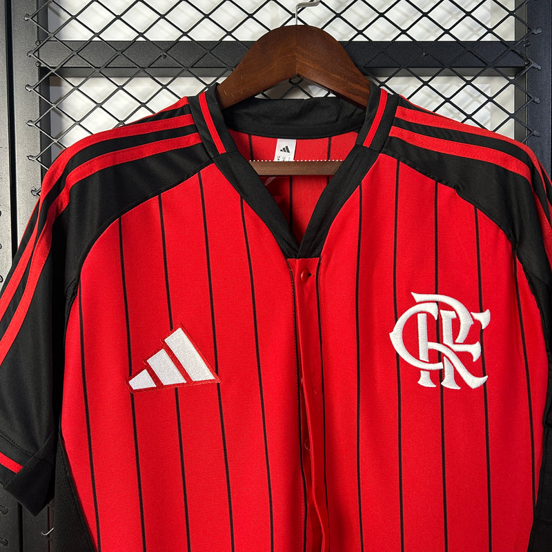 Camisa do Flamengo Baseball 25/26 Torcedor Preta e Vermelha