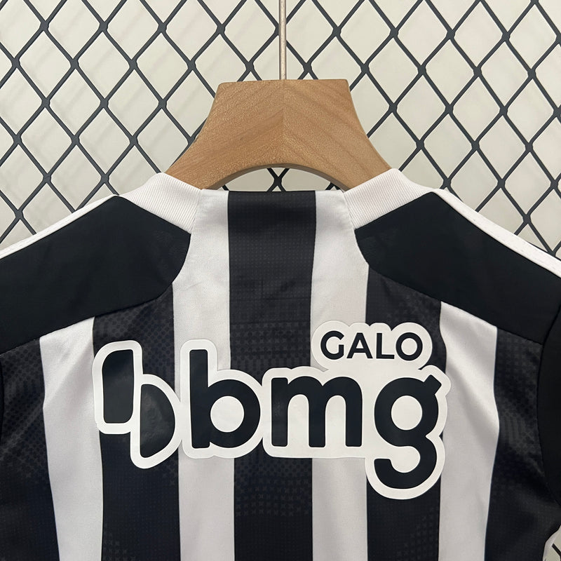 Kit infantil do Atlético Mineiro I 24/25 Torcedor Preto e Branco