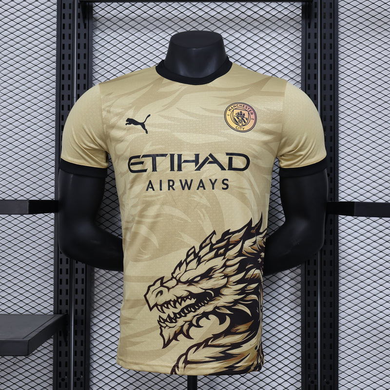 Camisa do Manchester City Edição Especial 24/25 JOGADOR Dourada