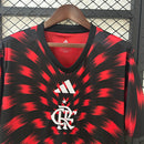 Camisa do Flamengo Pré-jogo 25/26 Torcedor Preto e Vermelho