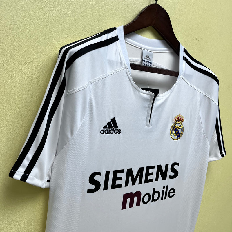 Camisa do Real Madrid I 03/04 Torcedor Branca RETRO