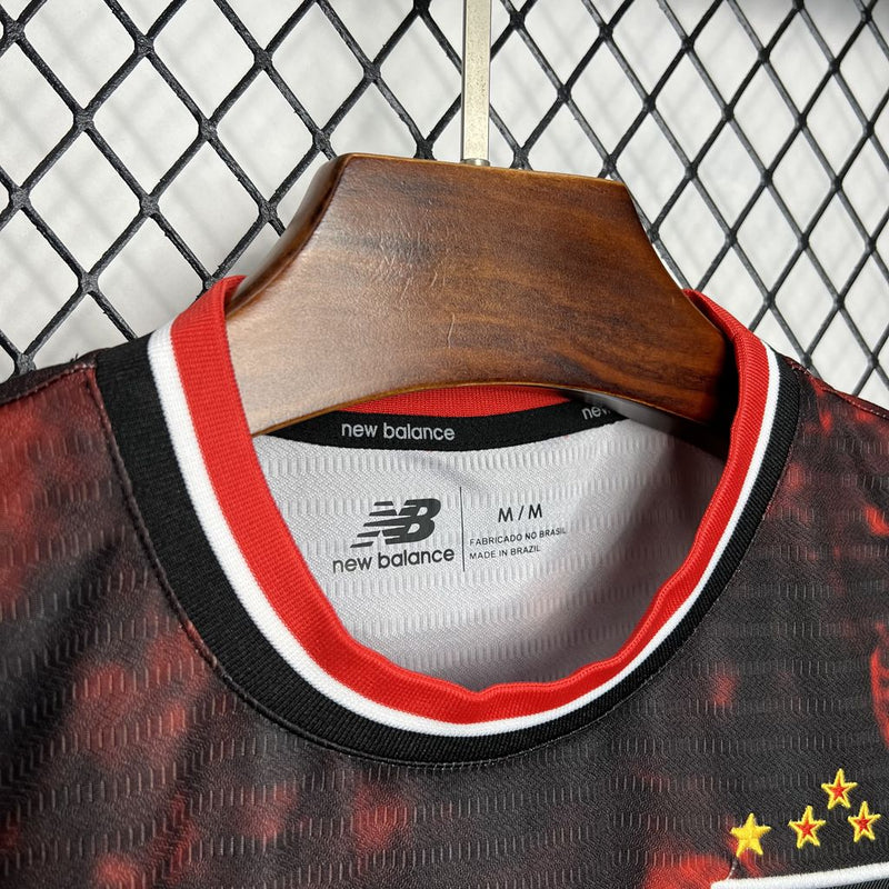Camisa do São Paulo III 24/25 Torcedor Preta e Vermelha