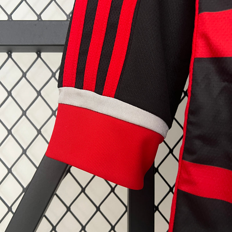 Camisa do Flamengo manga longa I 24/25 Torcedor Preto e Vermelho