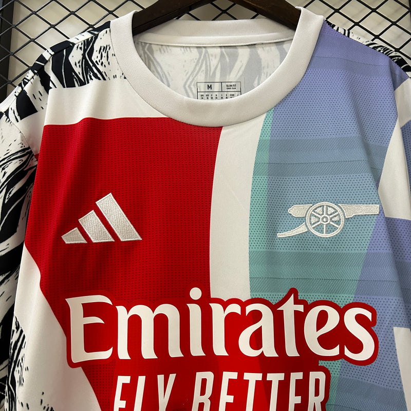 Camisa do Arsenal Pré-Jogo 24/25 Torcedor Vermelho e Branco
