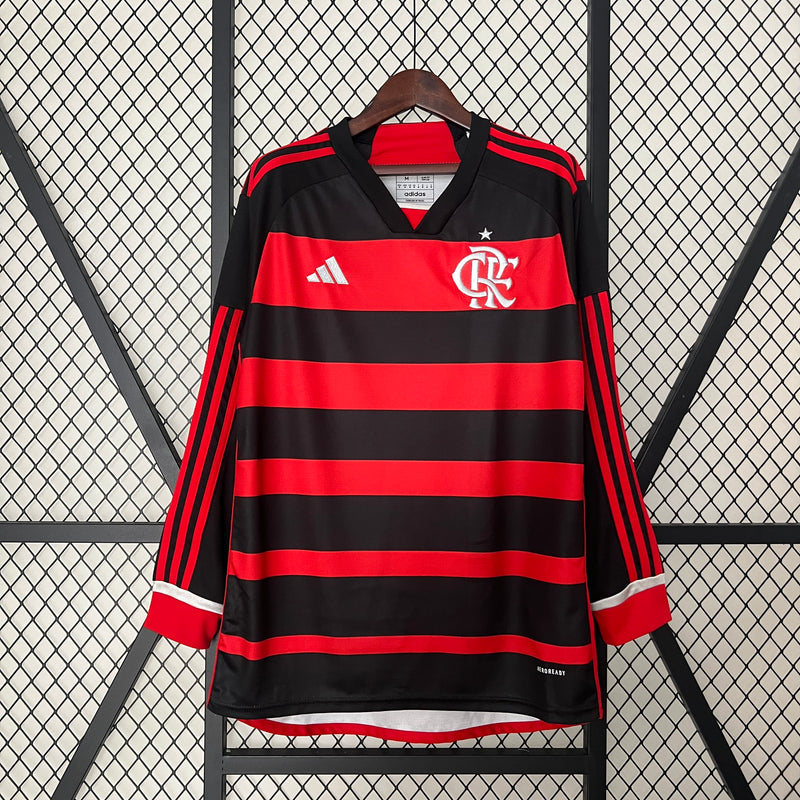 Camisa do Flamengo manga longa I 24/25 Torcedor Preto e Vermelho