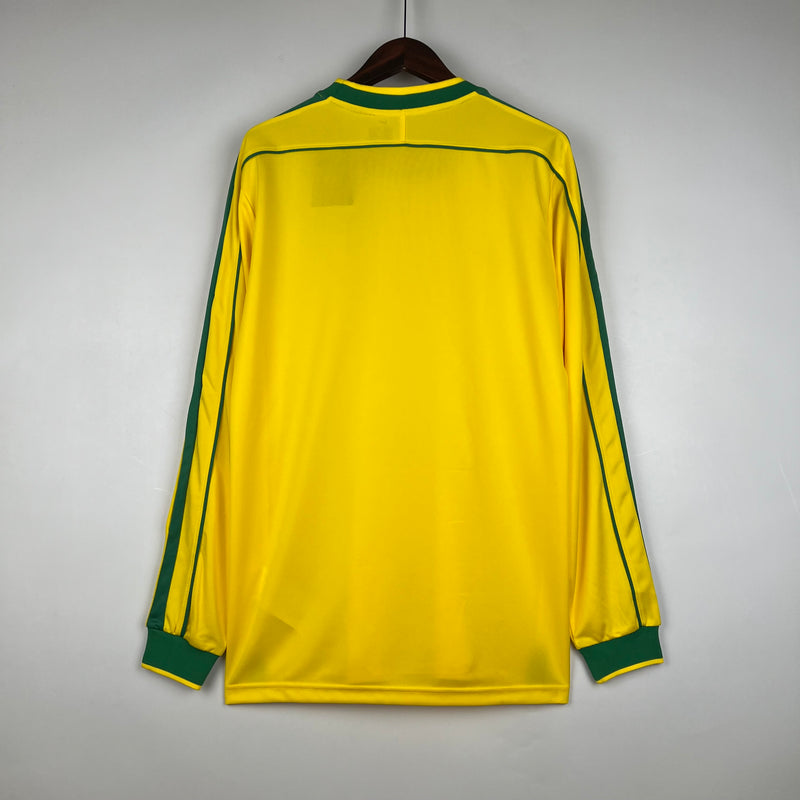 Camisa da Seleção Brasileira I Manga Longa 1998 Torcedor RETRO