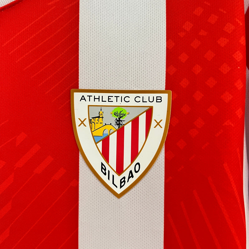 Camisa do Athletico Bilbao I 24/25 Torcedor Vermelha e Branca