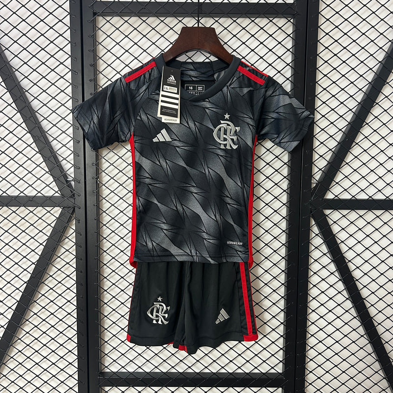 Kit infantil do Flamengo III 24/25 Torcedor Cinza