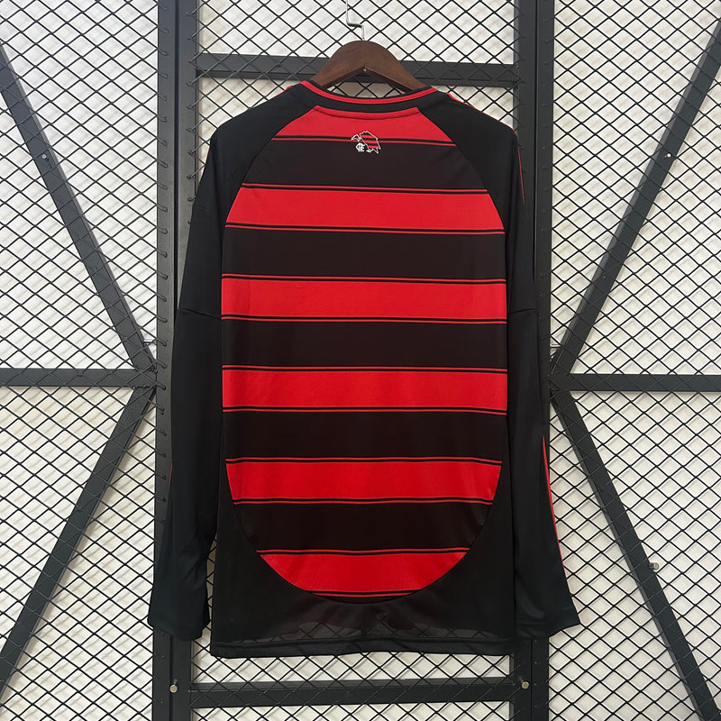 Camisa do Flamengo Manga longa I 25/26 Torcedor Preta e Vermelha
