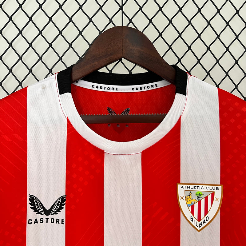 Camisa do Athletico Bilbao I 24/25 Torcedor Vermelha e Branca