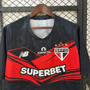 Camisa do São Paulo Treino 25/26 Torcedor Preto e Vermelho