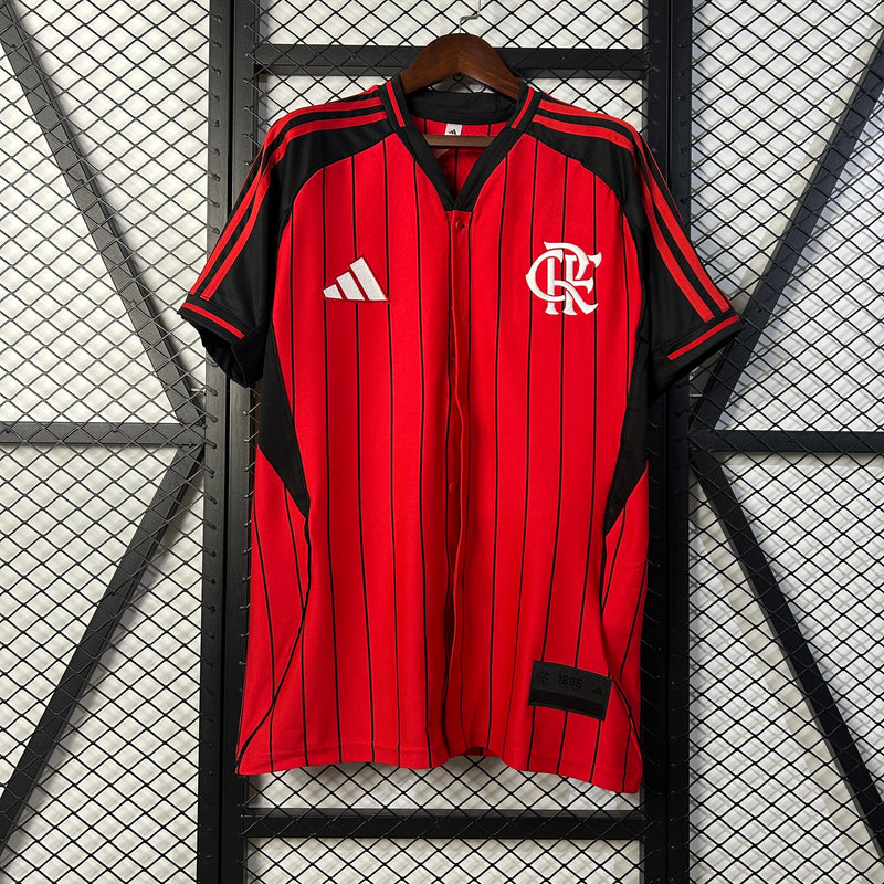 Camisa do Flamengo Baseball 25/26 Torcedor Preta e Vermelha