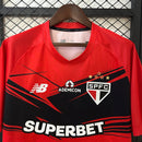 Camisa do São Paulo Treino 25/26 Torcedor Vermelho e Preto
