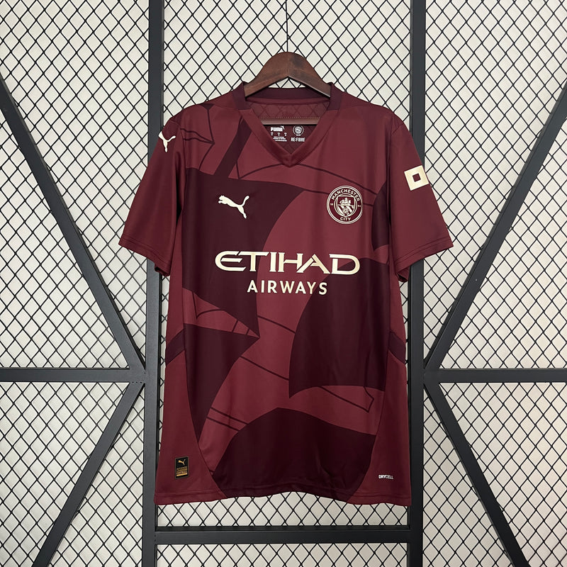 Camisa do Manchester City III 24/25 Torcedor Vermelha
