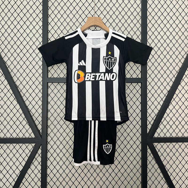 Kit infantil do Atlético Mineiro I 24/25 Torcedor Preto e Branco