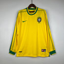 Camisa da Seleção Brasileira I Manga Longa 1998 Torcedor RETRO
