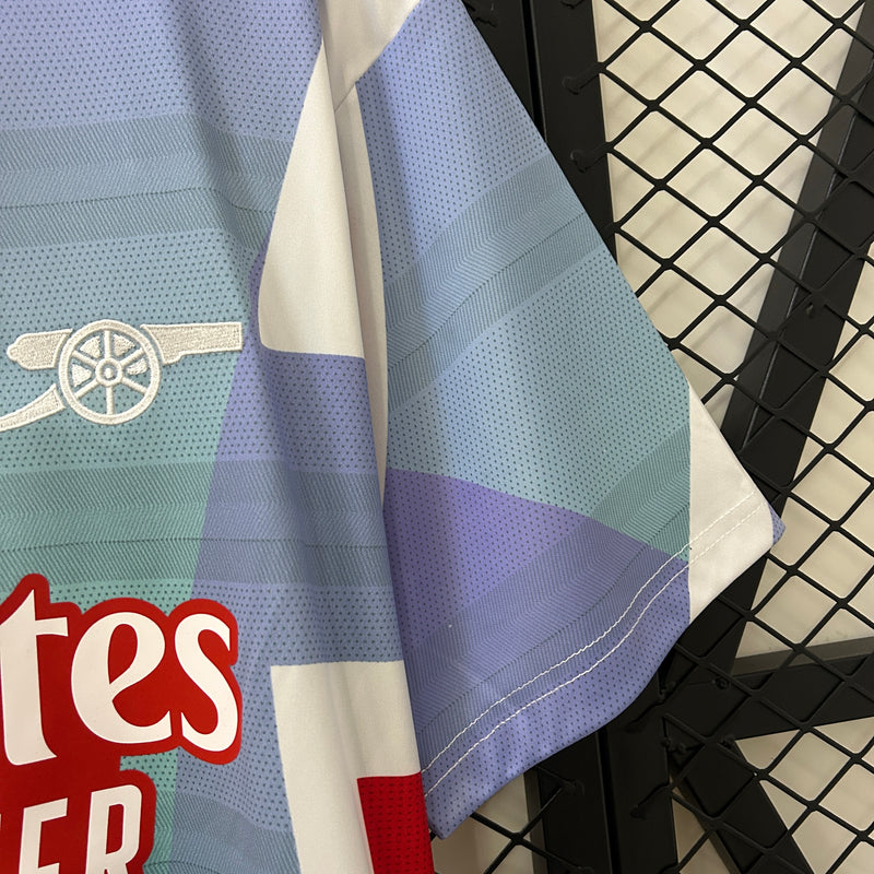 Camisa do Arsenal Pré-Jogo 24/25 Torcedor Vermelho e Branco