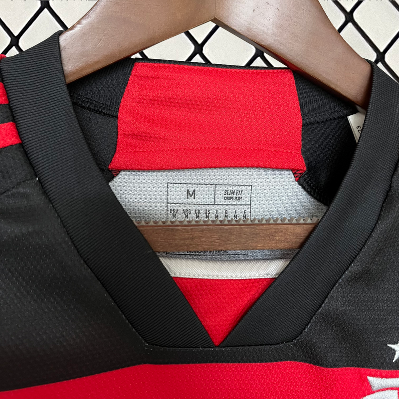 Camisa Feminina do Flamengo I 24/25 Torcedor Preto e Vermelho