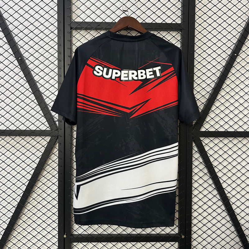 Camisa do São Paulo Treino 25/26 Torcedor Preto e Vermelho