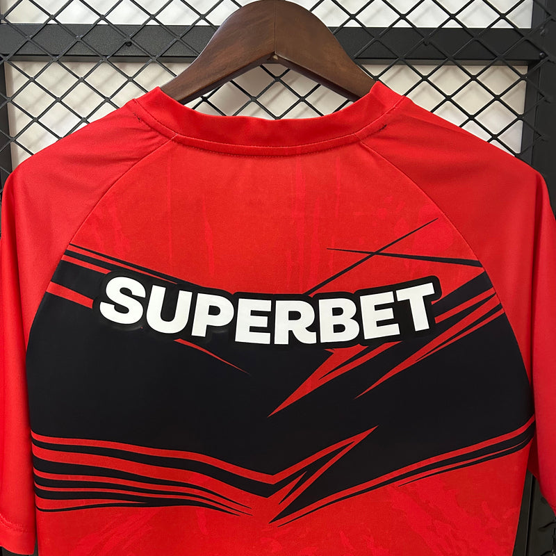 Camisa do São Paulo Treino 25/26 Torcedor Vermelho e Preto