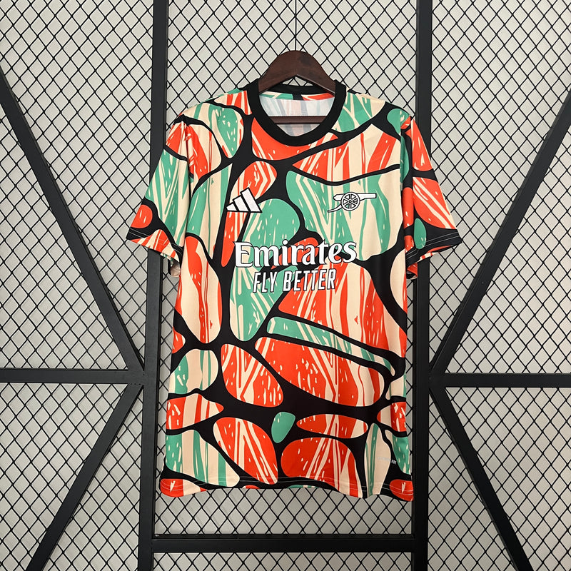Camisa do Arsenal Pré-Jogo 24/25 Torcedor Vermelha e Verde