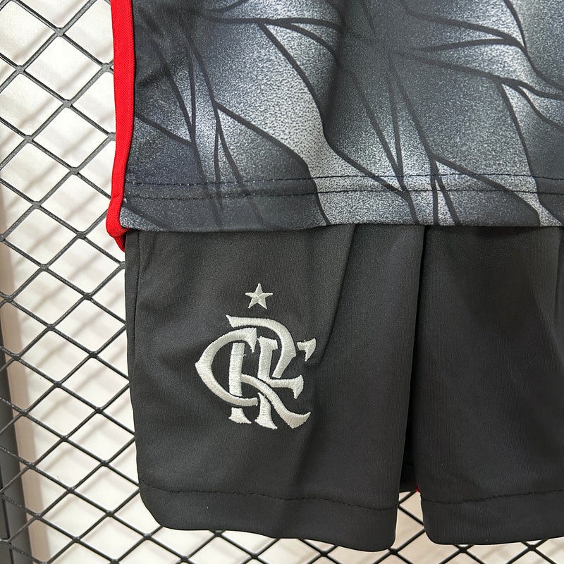Kit infantil do Flamengo III 24/25 Torcedor Cinza