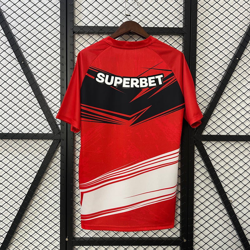 Camisa do São Paulo Treino 25/26 Torcedor Vermelho e Preto