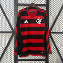 Camisa do Flamengo Manga longa I 25/26 Torcedor Preta e Vermelha