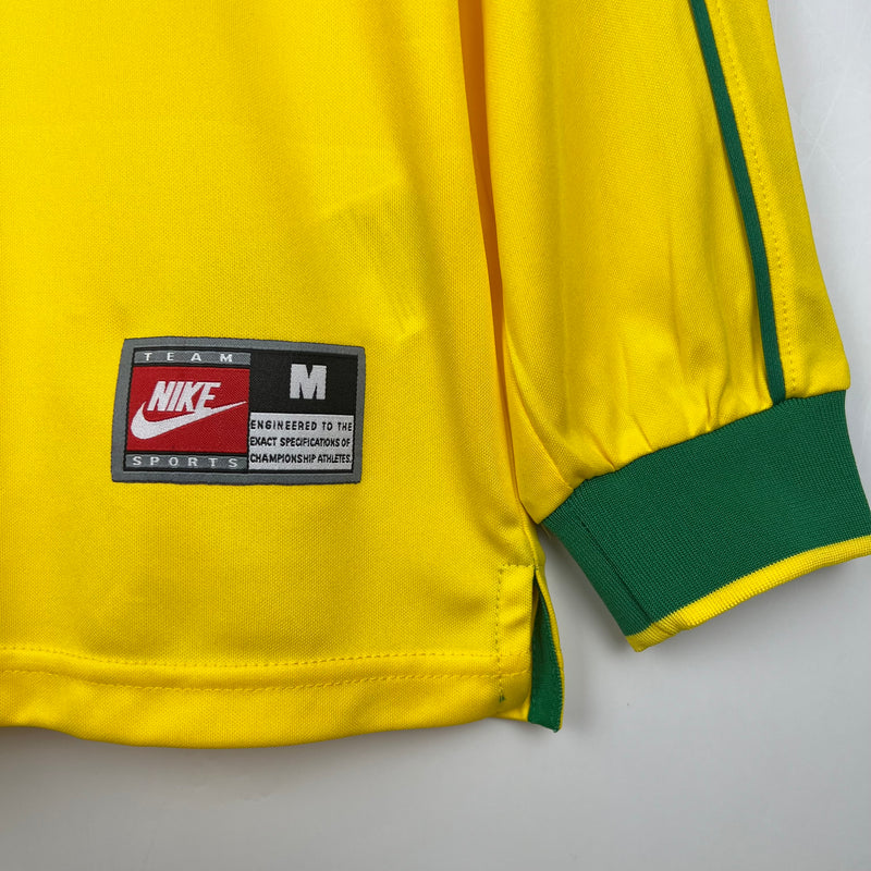 Camisa da Seleção Brasileira I Manga Longa 1998 Torcedor RETRO