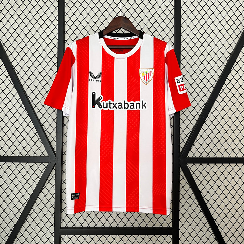 Camisa do Athletico Bilbao I 24/25 Torcedor Vermelha e Branca