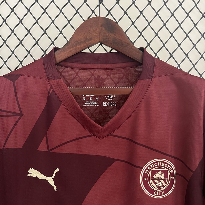 Camisa do Manchester City III 24/25 Torcedor Vermelha