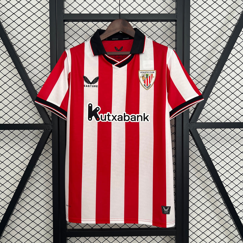 Camisa do Athletico Bilbao I 25/26 Torcedor Vermelha e Branca