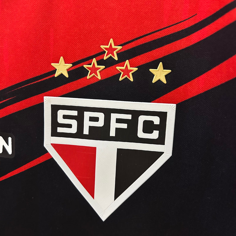 Camisa do São Paulo Treino 25/26 Torcedor Vermelho e Preto