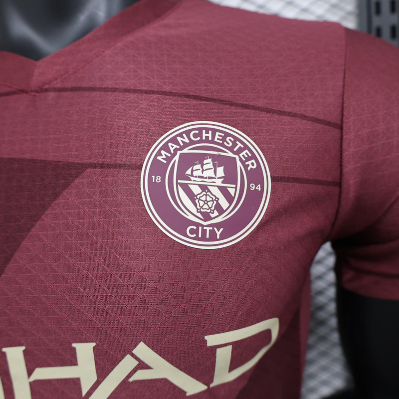 Camisa do Manchester City III 24/25 JOGADOR Vermelha