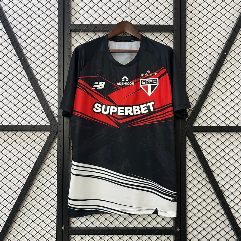 Camisa do São Paulo Treino 25/26 Torcedor Preto e Vermelho