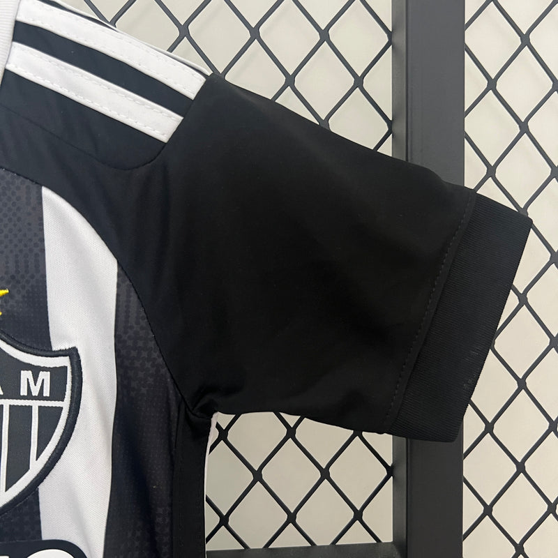 Kit infantil do Atlético Mineiro I 24/25 Torcedor Preto e Branco