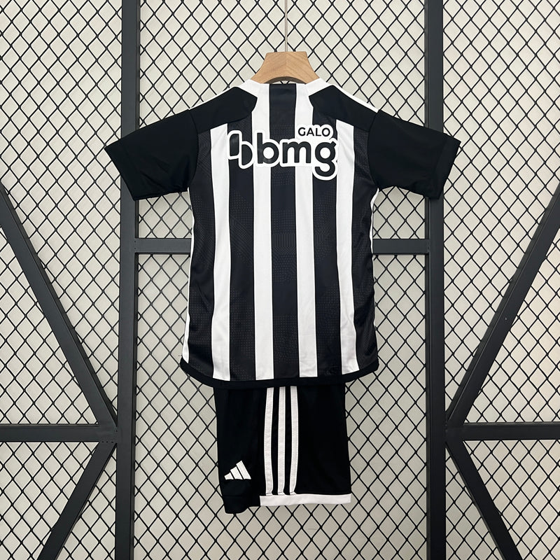 Kit infantil do Atlético Mineiro I 24/25 Torcedor Preto e Branco